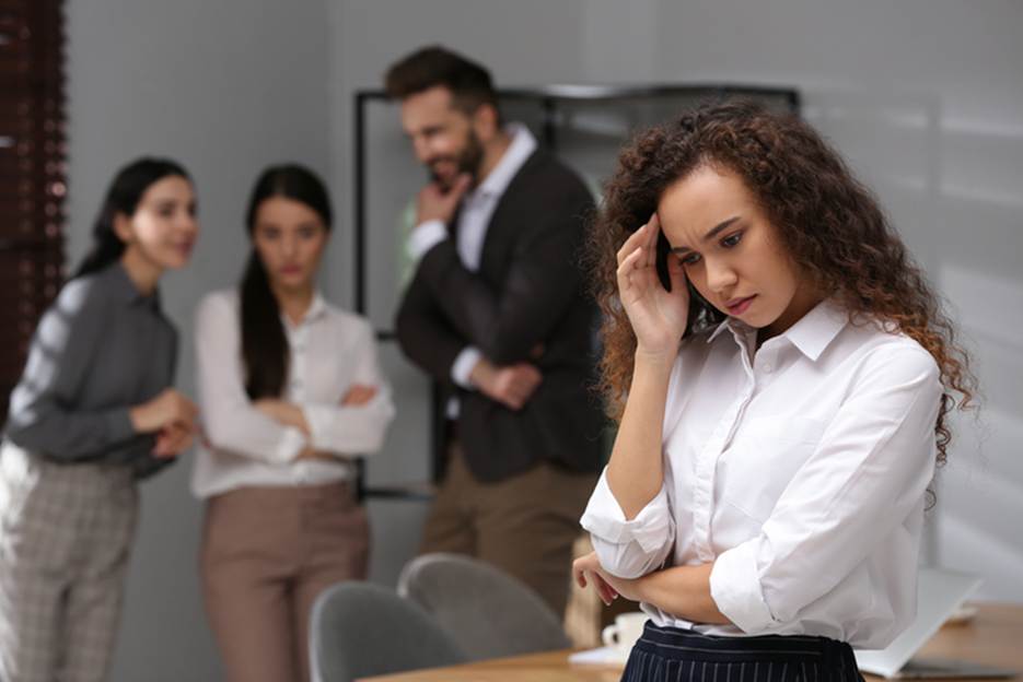 Coworkers judging female in office - Sexual Discrimination